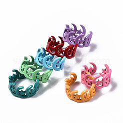 Spray Painted Brass Cuff Rings&nbsp;RJEW-S044-149