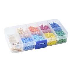 Rainbow Color Seed Beads DIY Earring Making Kits&nbsp;DIY-FS0006-68