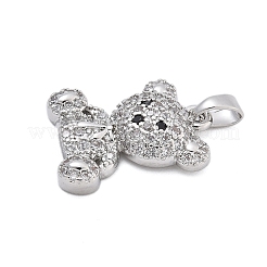 Brass Micro Pave Clear Cubic Zirconia Pendants&nbsp;KK-L234-01P