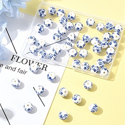 50Pcs Handmade Blue and White Porcelain Beads&nbsp;PORC-FS0001-07