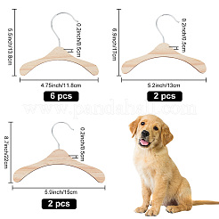 10Pcs 3 Styles Wood Clothes Hanger for Dog Cat&nbsp;AJEW-DR0001-09