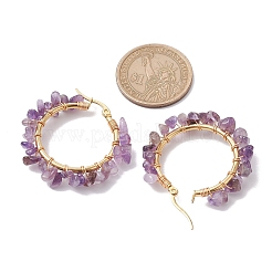 Natural Mixed Gemstone Hoop Earring&nbsp;EJEW-JE05708