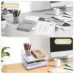 Desktop Transparent PET Riser Display Stands for Cards&nbsp;AJEW-WH0609-786B
