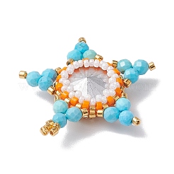 Glass & Seed Bead Woven Pendants&nbsp;PALLOY-MZ00259