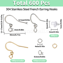 200Pcs 2 Color 304 Stainless Steel French Earring Hooks with Ball&nbsp;STAS-SC0008-46