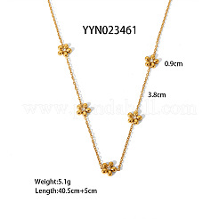 Flower 304 Stainless Steel Rhinestone Link Bracelets & Necklaces Sets for Women&nbsp;VZ7462-1