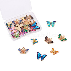 30Pcs 15 Style Light Gold Alloy Enamel Pendants&nbsp;ENAM-CW0001-16