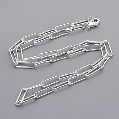 Brass Round Oval Paperclip Chain Necklace Making&nbsp;MAK-S072-05A-S