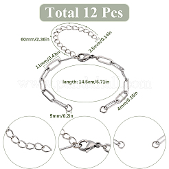 12Pcs 304 Stainless Steel Paperclip Chain Bracelet Making&nbsp;AJEW-SC0002-49