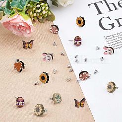 Natural Wood Stud Earrings&nbsp;EJEW-SC0001-21P
