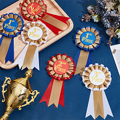 12Pcs 3 Colors Award Ribbon Shape Tinplate Badge Pins&nbsp;JEWB-HY0001-34