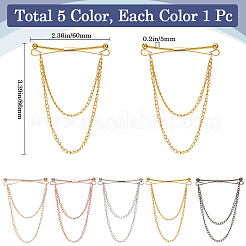 5Pcs 5 Colors Alloy Hanging Chain Brooches&nbsp;FIND-GF0006-85