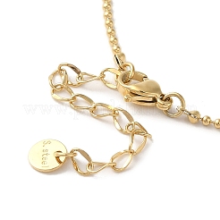 PVD Vacuum Plating 304 Stainless Steel Ball Chain Necklaces&nbsp;NJEW-C045-01G-01