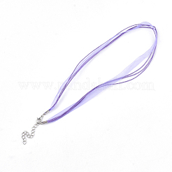 Waxed Cord and Organza Ribbon Necklace Making&nbsp;NCOR-T002-172