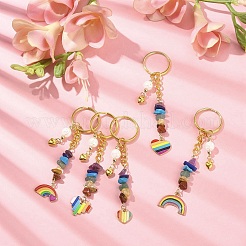 Rainbow Color Alloy Enamel Pendant Keychains&nbsp;KEYC-JKC00546