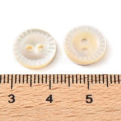 Natural Shell Flat Round Buttons with Carved Rim Recessed Center&nbsp;SH-CBA18B6-02B-05