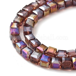 Electroplate Glass Beads Strands&nbsp;EGLA-D018-4x4mm-81