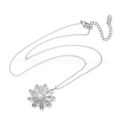 304 Stainless Steel Sunflower Pendant Cable Chain Necklaces for Women&nbsp;NJEW-R011-02P