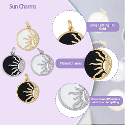 8Pcs 4 Style Rack Plating Brass Enamel Pendants&nbsp;ZIRC-DC0001-13
