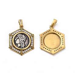 Rack Plating Eco-Friendly Brass Micro Pave Cubic Zirconia Pendants&nbsp;KK-K165-29