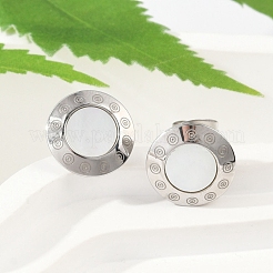 304 Stainless Steel Natural Shell Stud Earrings&nbsp;EJEW-Z089-23P