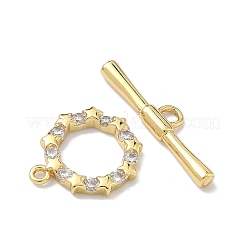 Star Brass Micro Pave Clear Cubic Zirconia Toggle Clasps&nbsp;KK-G548-27G