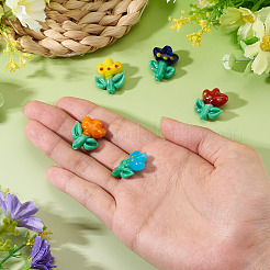 5Pcs 5 Colors Handmade Lampwork Beads&nbsp;LAMP-TA0002-15