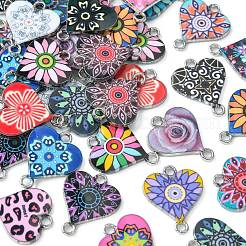 42Pcs 21 Styles Alloy Enamel Connector Charms&nbsp;ENAM-CJ0004-42