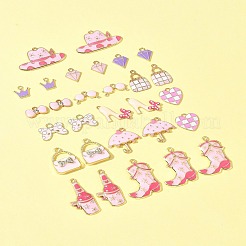 28Pcs 14 Styles Alloy Enamel Pendants&nbsp;ENAM-FS0002-25