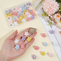 48Pcs 6 Styles Transparent Plastic Star Drawing Pins&nbsp;AJEW-ME00019
