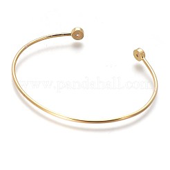 Brass Cuff Bangles&nbsp;BJEW-P245-04G