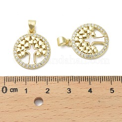 Brass Micro Pave Cubic Zirconia Pendants&nbsp;KK-D384-06G-03