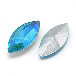 Pointed Back Glass Rhinestone Cabochons&nbsp;RGLA-T020-7x15mm-05