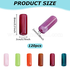 120Pcs Column Imitation Gemstone Acrylic Beads&nbsp;MACR-UN0001-06