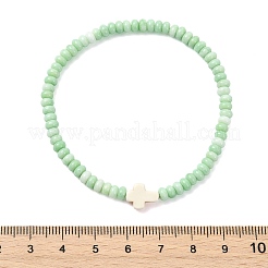 Dyed Glass Imitation Jade Beads Stretch Bracelets&nbsp;BJEW-JB13840