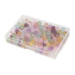 160Pcs Frosted Transparent Glass Charms&nbsp;PALLOY-ME00024