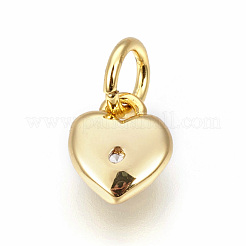 Brass Micro Pave Cubic Zirconia Charms&nbsp;ZIRC-F095-04G