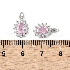 SHEGRACE Brass Micro Pave Cubic Zirconia Pendants&nbsp;XGRQ2O306-446B-P