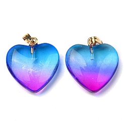 Two Tone Spray Painted Glass Pendants&nbsp;GLAA-N035-016-C02