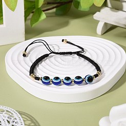 Braided Evil Eye Resin Beads  Bracelets&nbsp;BJEW-JB07011-02