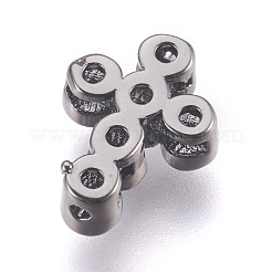 Brass Micro Pave Cubic Zirconia Beads&nbsp;ZIRC-E152-07-RS