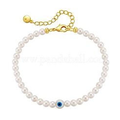 Elegant Brass Imitation Pearl Round Beaded Bracelets for Women&nbsp;EQ5066