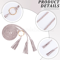 Handmade Imitation Leather Braided Rope Tie Belts&nbsp;AJEW-WH20006-398D