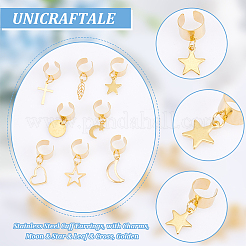 8 Pairs 8 Style 304 Stainless Steel Cuff Earrings&nbsp;EJEW-UN00004