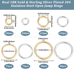 900Pcs 8 Styles 304 Stainless Steel Jump Rings&nbsp;STAS-BBC0010-64
