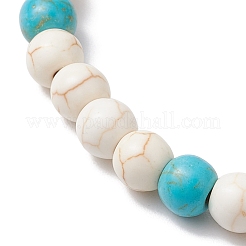 Synthetic Turquoise Beaded Stretch Bracelets for Women Men&nbsp;BJEW-JB11150-01