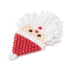 Glass Seed Beaded Santa Claus Pendants&nbsp;PALLOY-MZ00828-02