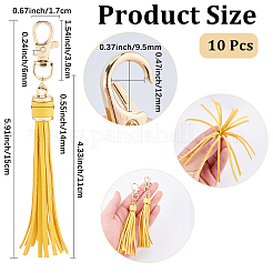 10Pcs Imitation Leather with Light Gold Alloy Clasps Tassel Big Pendants Decorations&nbsp;AJEW-CL0003-14B