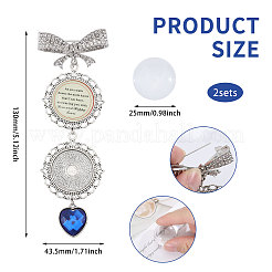 2Sets Tibetan Style Alloy & Glass Flat Round Photo Bouquet Hanging Ornaments&nbsp;HJEW-CA0001-70