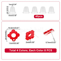 32Pcs 4 Color Acrylic Stud Earring Finding&nbsp;FIND-PH0005-46